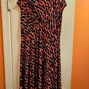 CHAPS Dress size Large, Blue/Red print